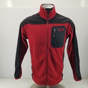 Mountain Hardwear Waffle Fleece Full Zip Red Jacket Sweater Mens Sz Medium